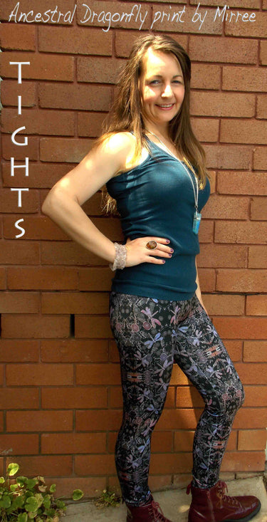 Ancestral Dragonfly Shiny Lycra Tights